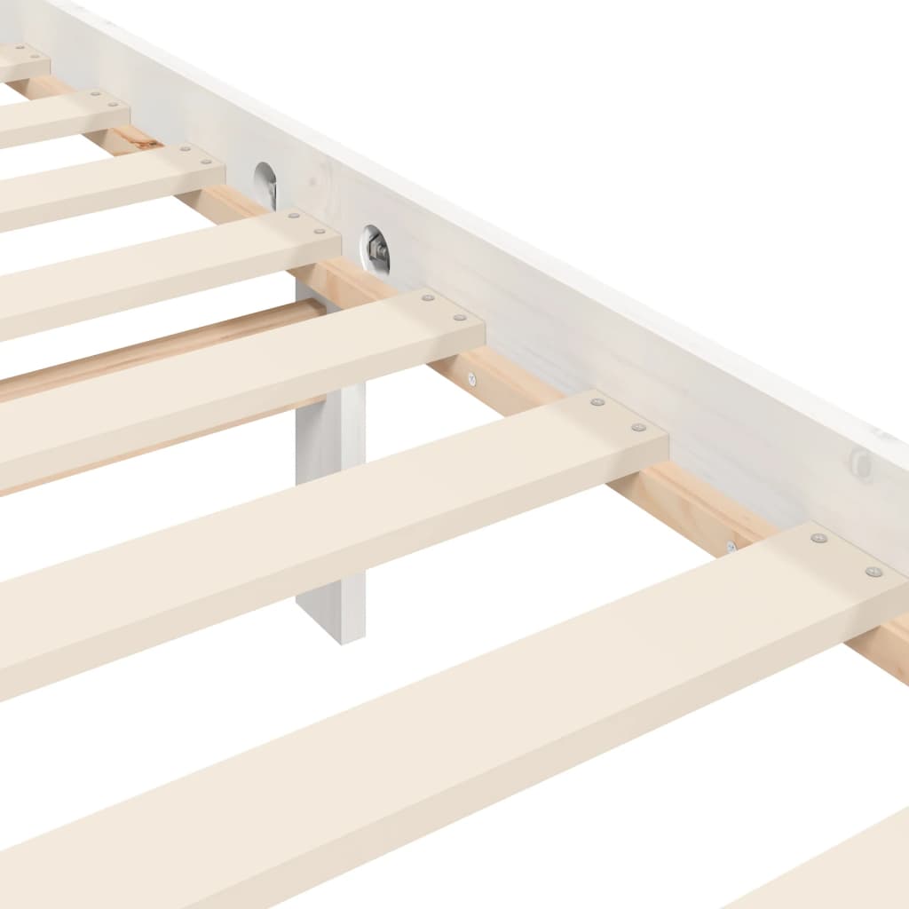 vidaXL Bed Frame without Mattress White 183x203 cm King Solid Wood Pine
