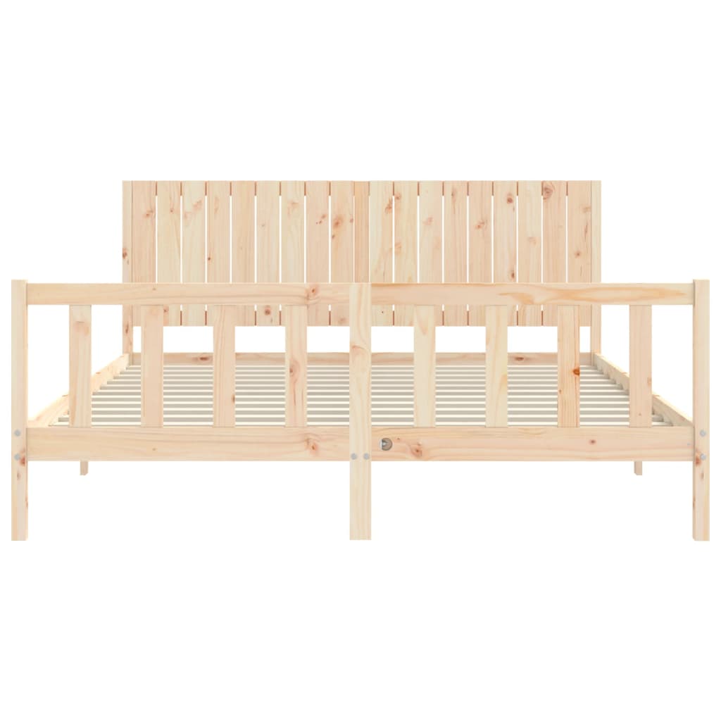 vidaXL Bed Frame without Mattress 183x203 cm King Solid Wood Pine