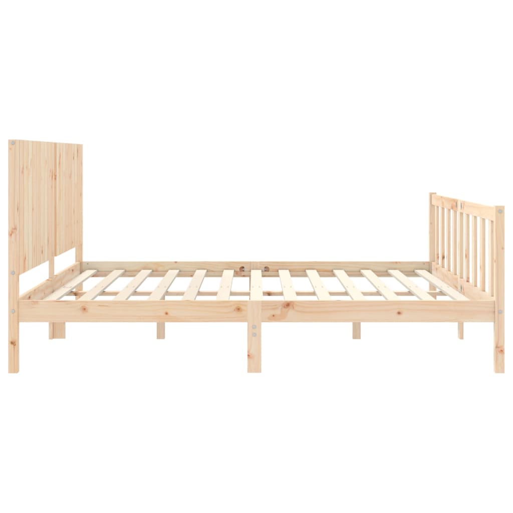 vidaXL Bed Frame without Mattress 183x203 cm King Solid Wood Pine