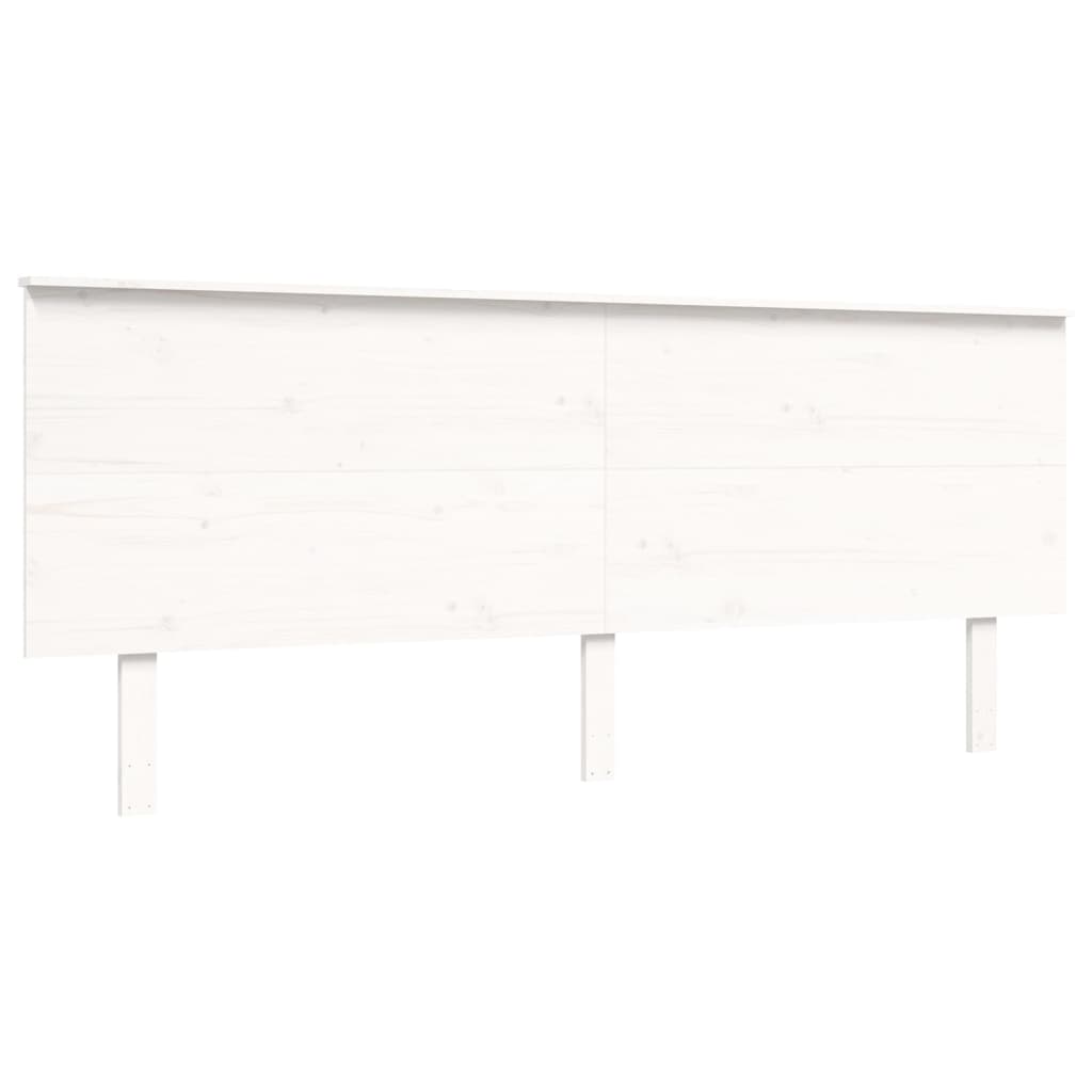 vidaXL Bed Frame without Mattress White 183x203 cm King Solid Wood Pine