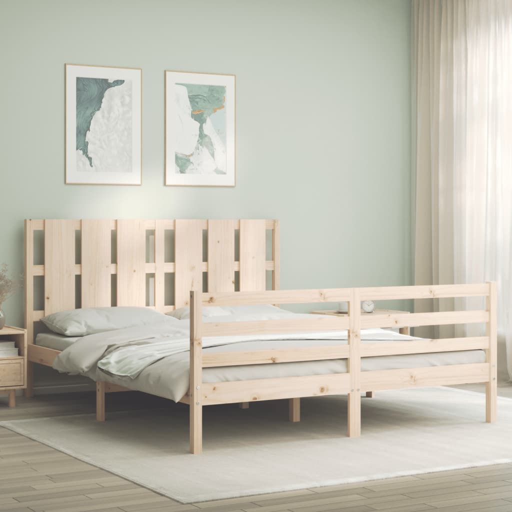 vidaXL Bed Frame without Mattress 150x200 cm Solid Wood
