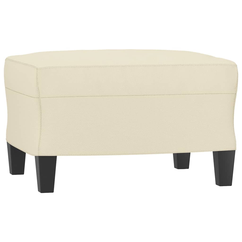 vidaXL Sofa Chair with Footstool Cream 60 cm Faux Leather