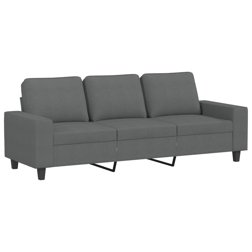 vidaXL 3-Seater Sofa with Footstool Dark Grey 180 cm Fabric