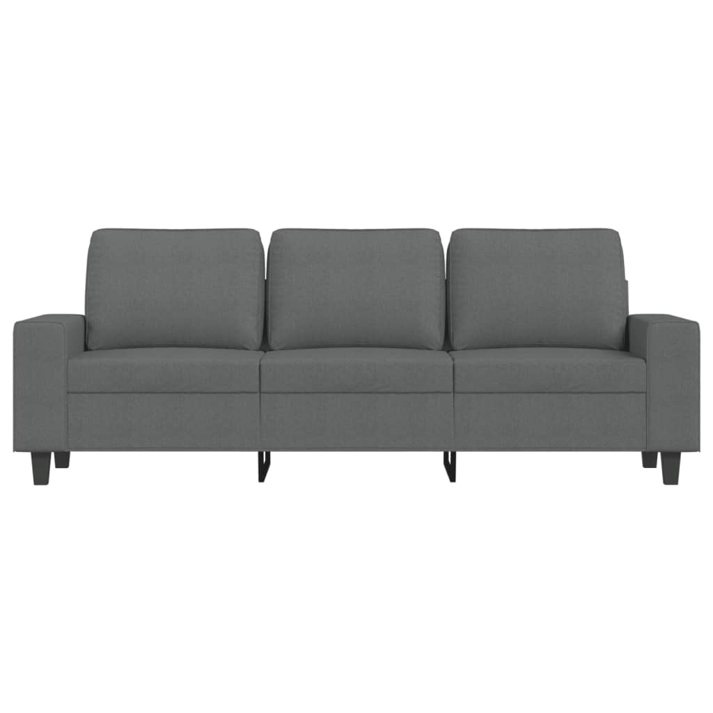 vidaXL 3-Seater Sofa with Footstool Dark Grey 180 cm Fabric