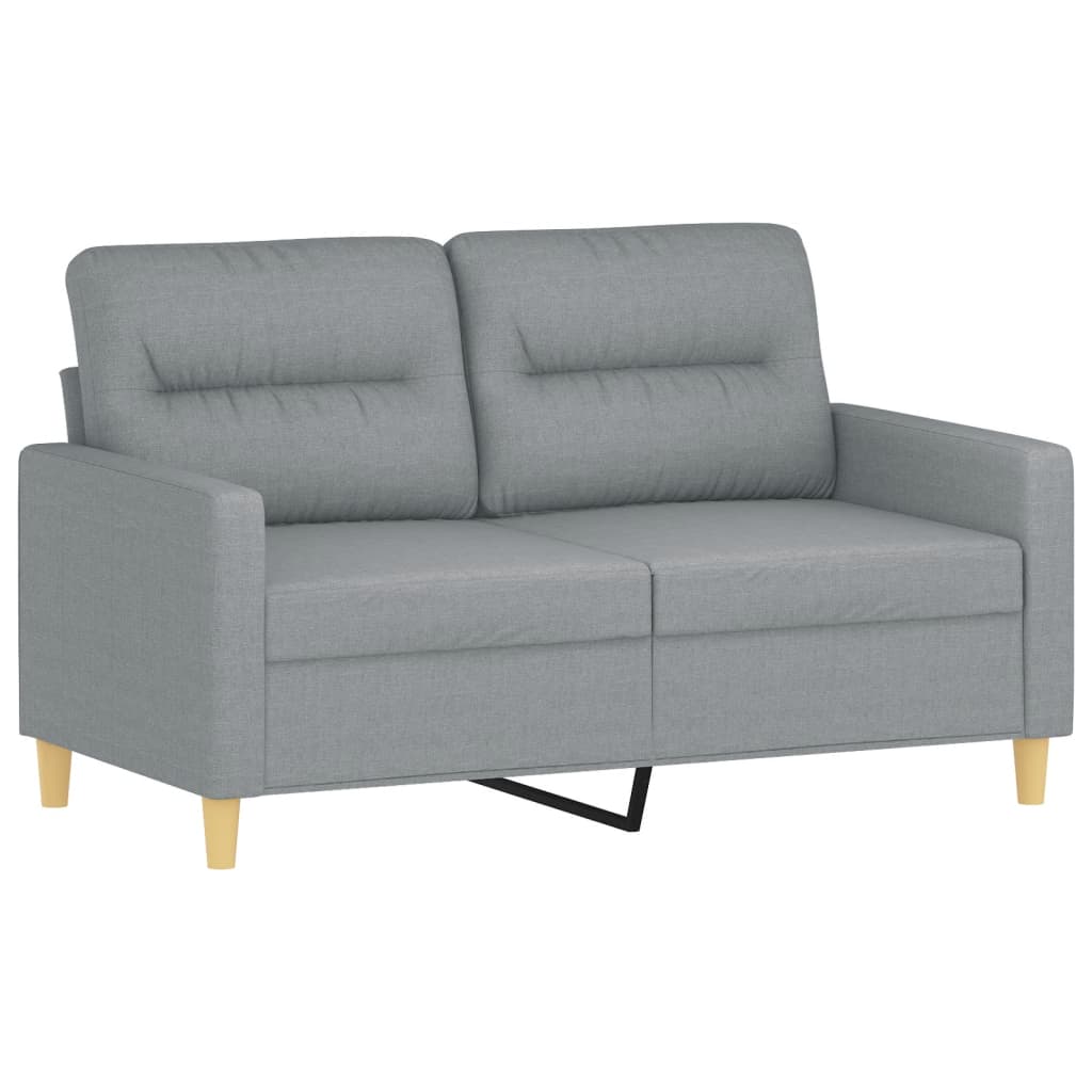 vidaXL 3 Piece Sofa Set with Pillows Light Grey Fabric