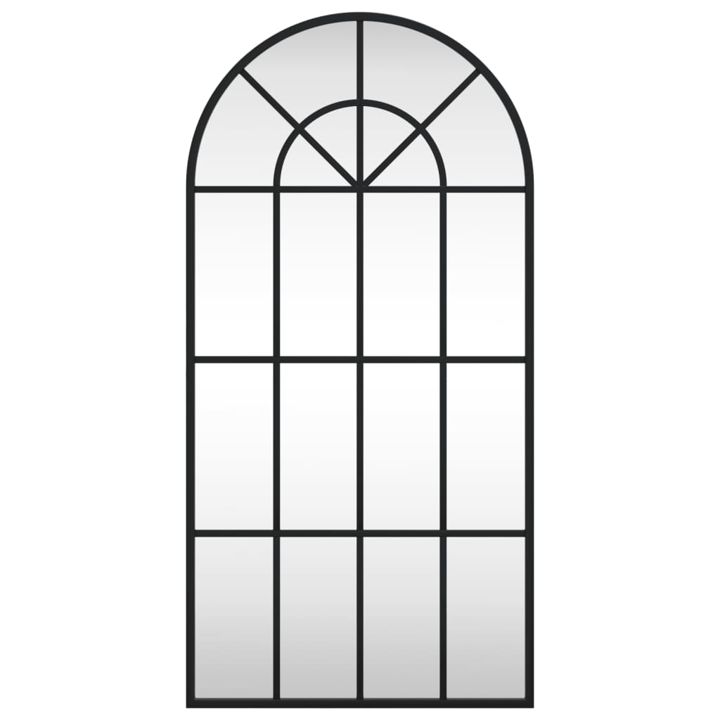 vidaXL Wall Mirror Black 40x80 cm Arch Iron