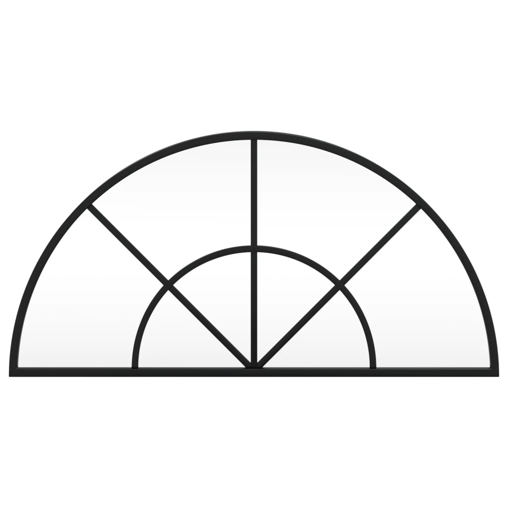 vidaXL Wall Mirror Black 60x30 cm Arch Iron