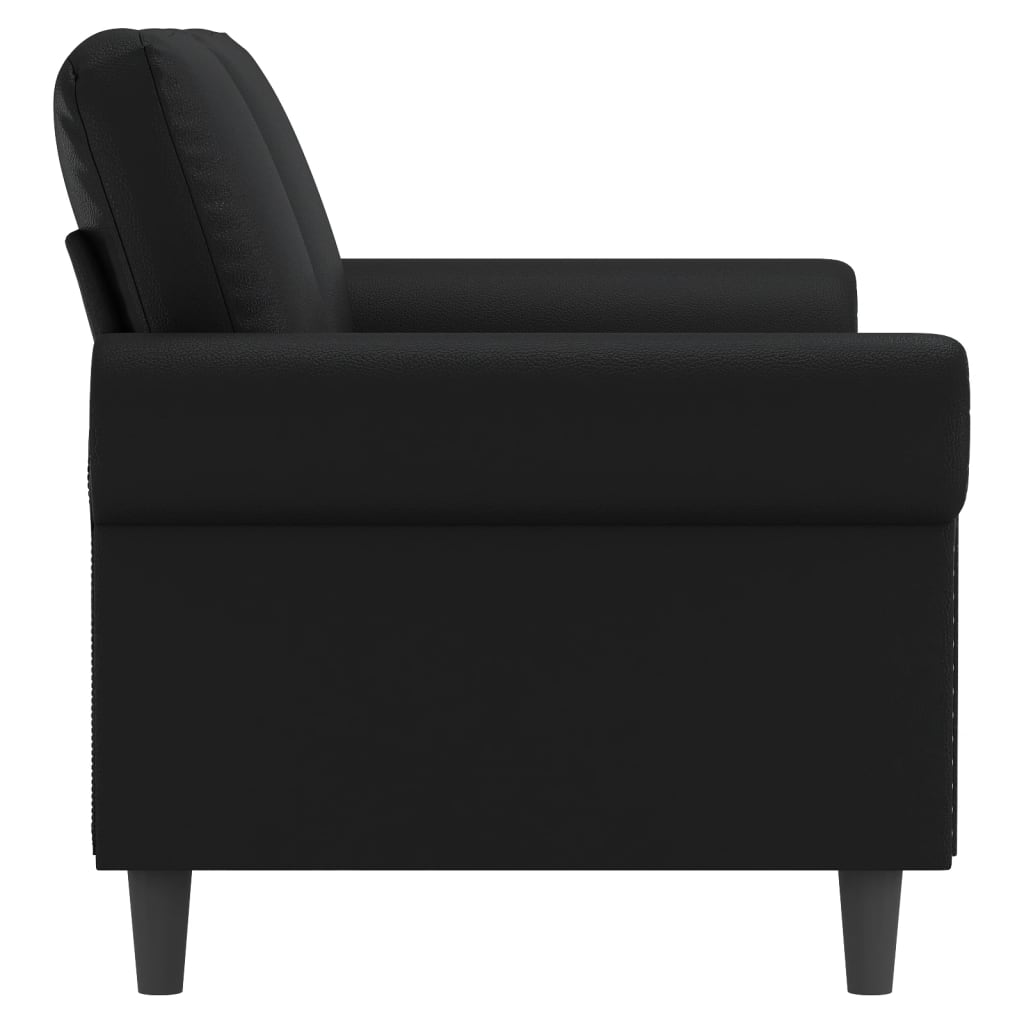 vidaXL 2-Seater Sofa Black 140 cm Faux Leather