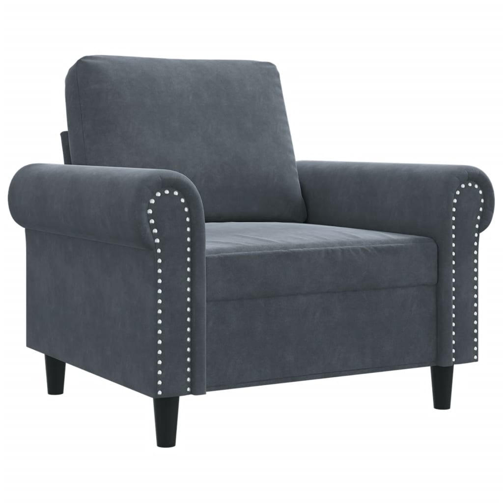 vidaXL Sofa Chair Dark Grey 60 cm Velvet
