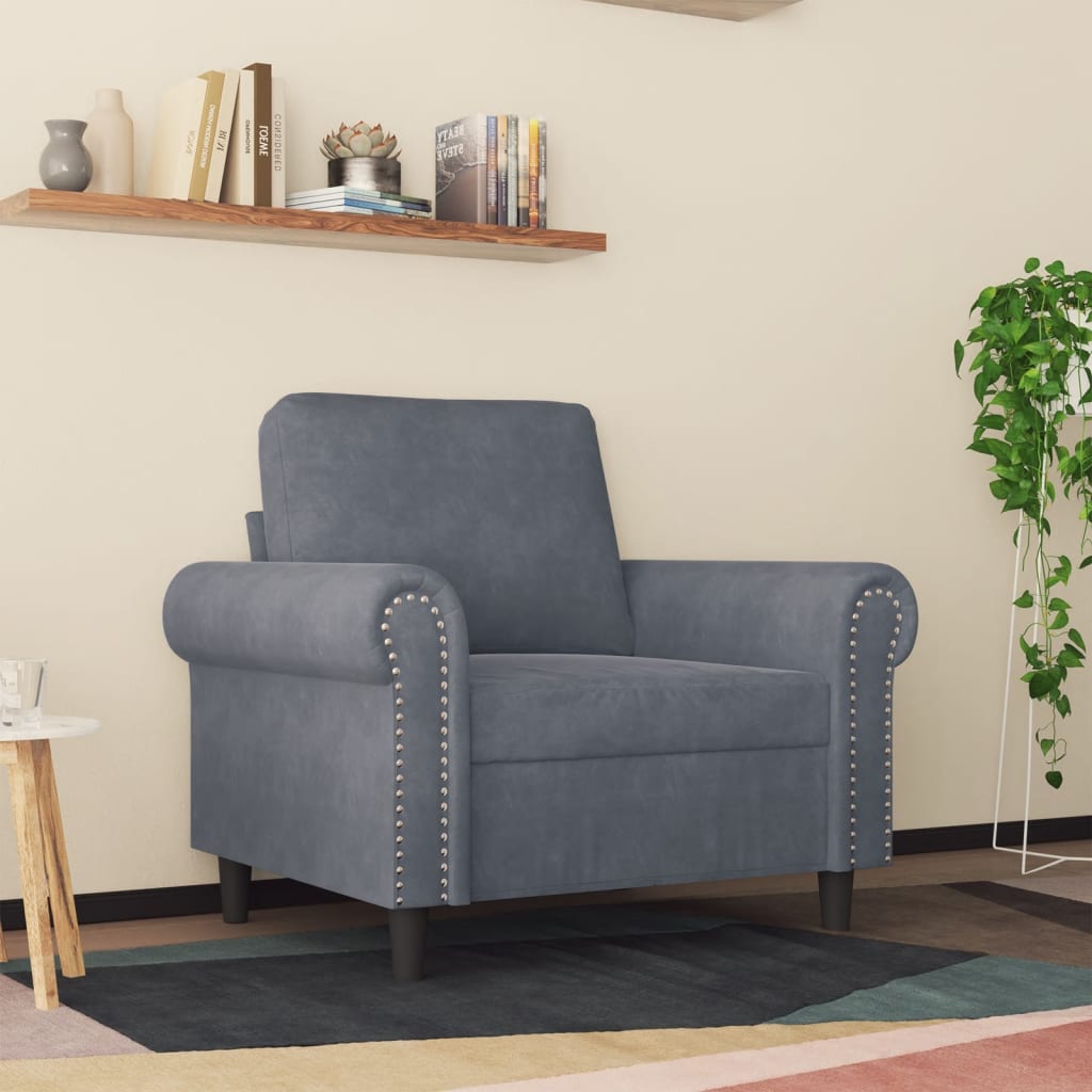 vidaXL Sofa Chair Dark Grey 60 cm Velvet