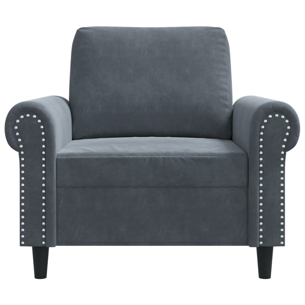 vidaXL Sofa Chair Dark Grey 60 cm Velvet
