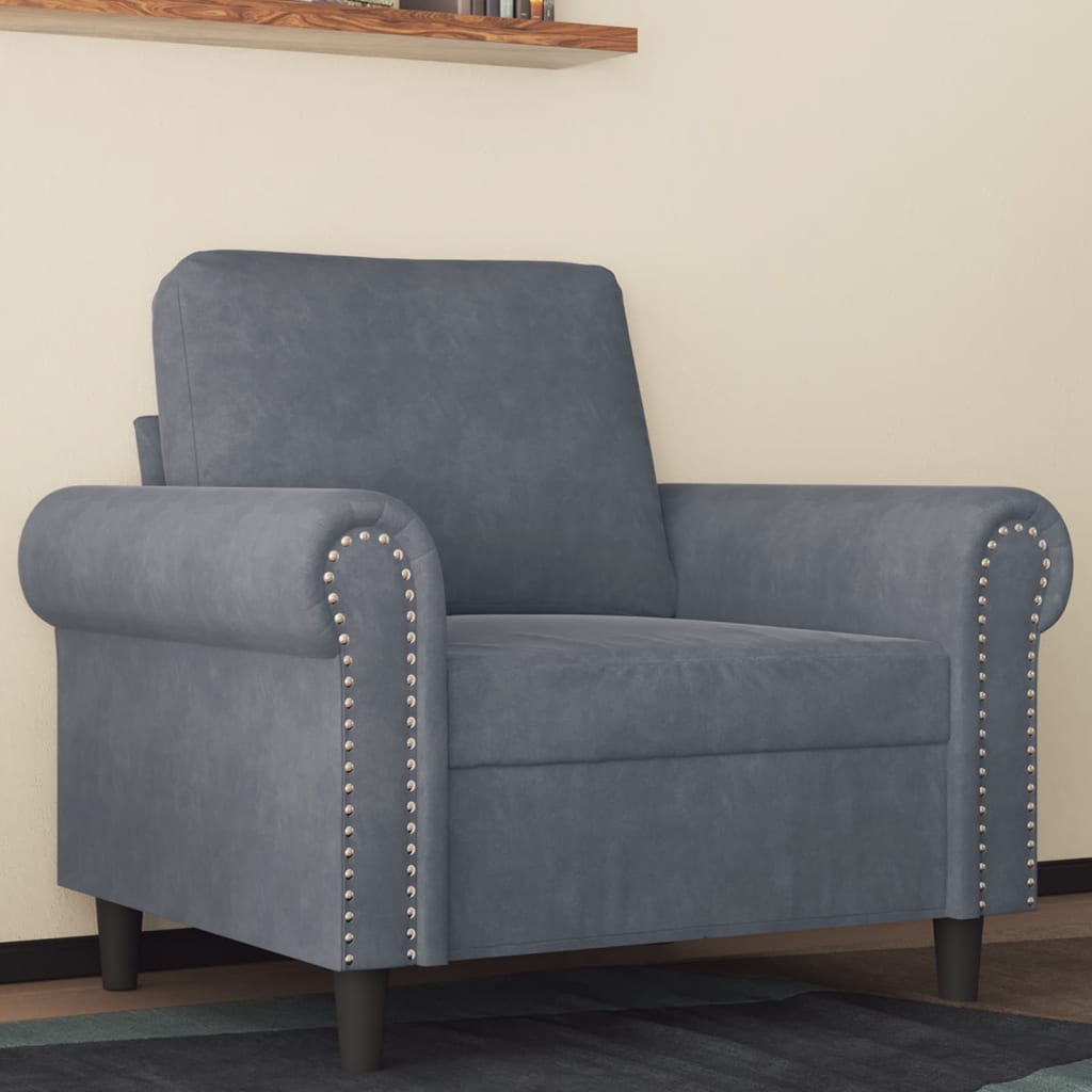 vidaXL Sofa Chair Dark Grey 60 cm Velvet