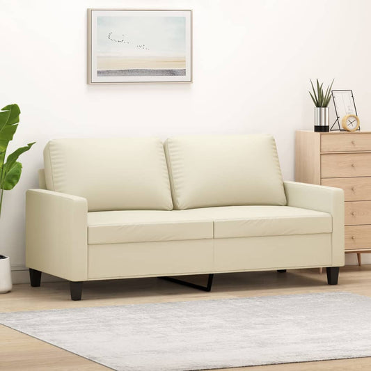 vidaXL 2-Seater Sofa Cream 140 cm Faux Leather