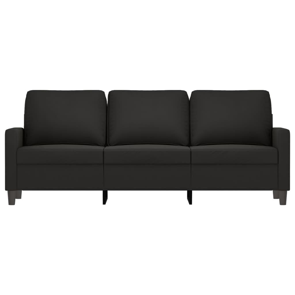 vidaXL 3-Seater Sofa Black 180 cm Velvet