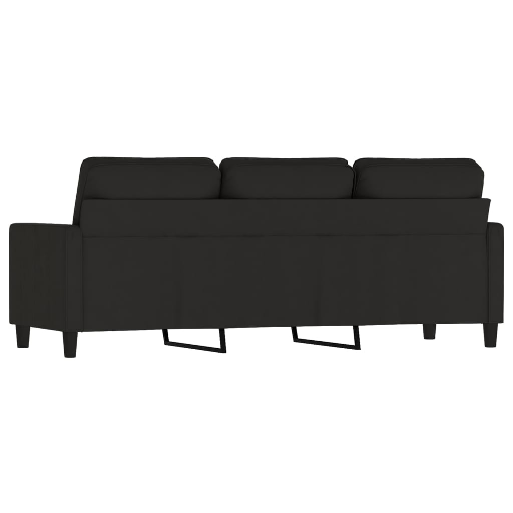 vidaXL 3-Seater Sofa Black 180 cm Velvet