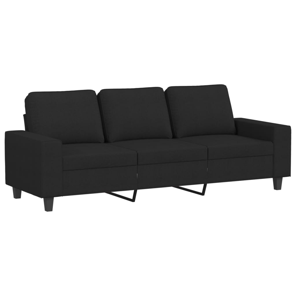 vidaXL 3-Seater Sofa Black 180 cm Fabric