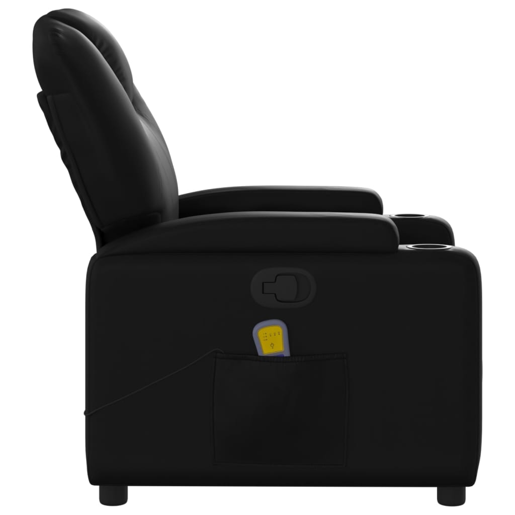 vidaXL Massage Recliner Chair Black Faux Leather