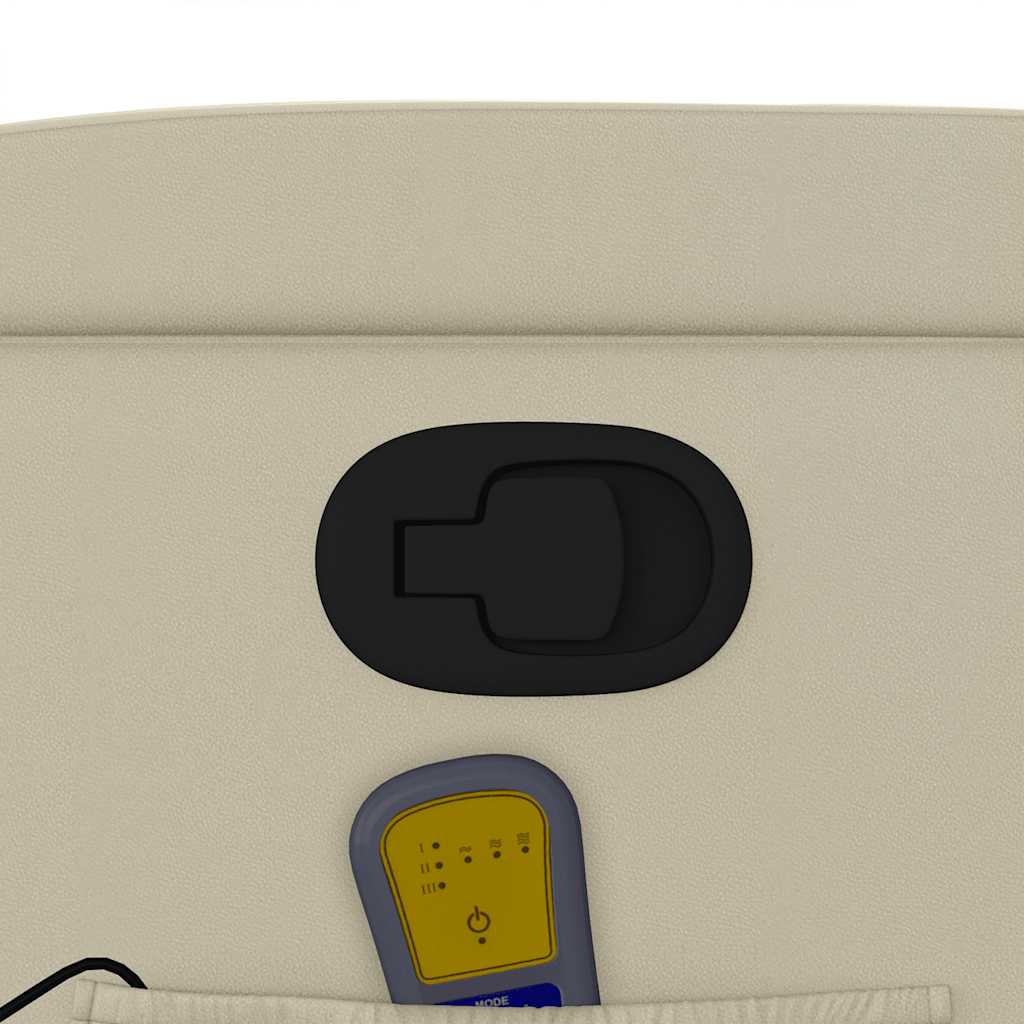 vidaXL Massage Recliner Chair Cream Faux Leather