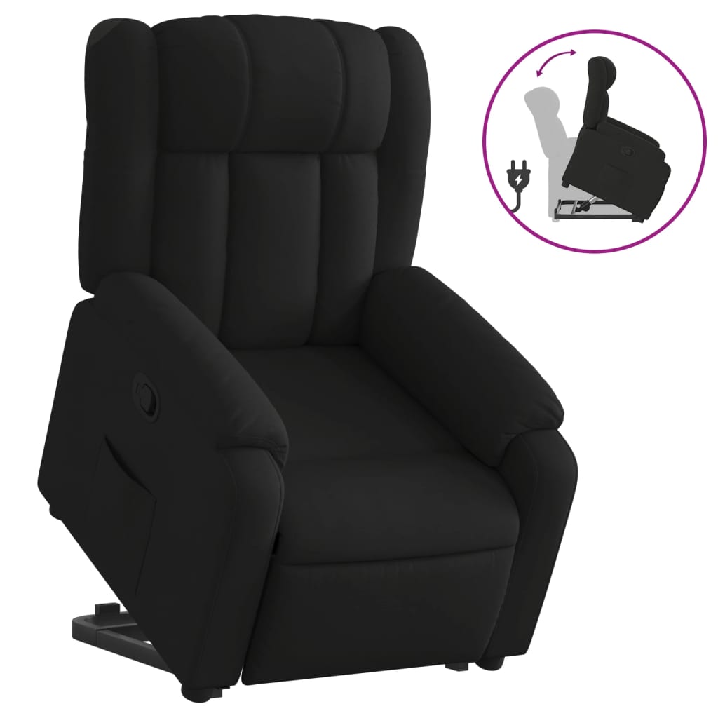 vidaXL Stand up Massage Recliner Chair Black Fabric