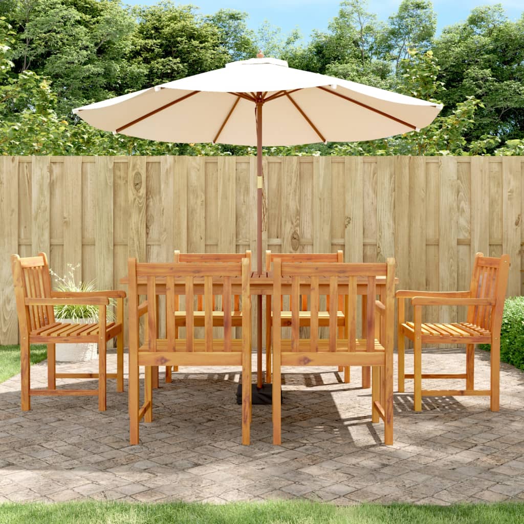 vidaXL 7 Piece Garden Dining Set Solid Wood Acacia