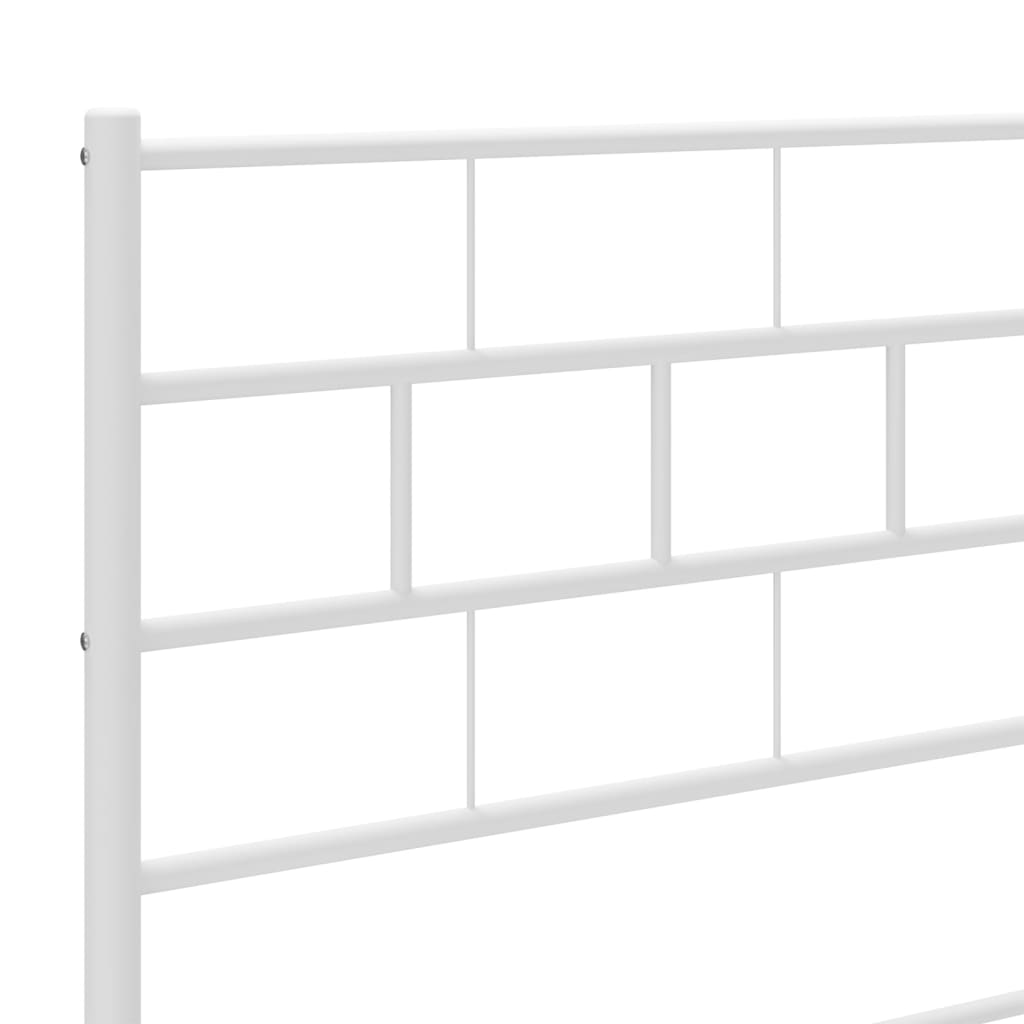 vidaXL Metal Bed Frame without Mattress with Footboard White 183x203 cm King