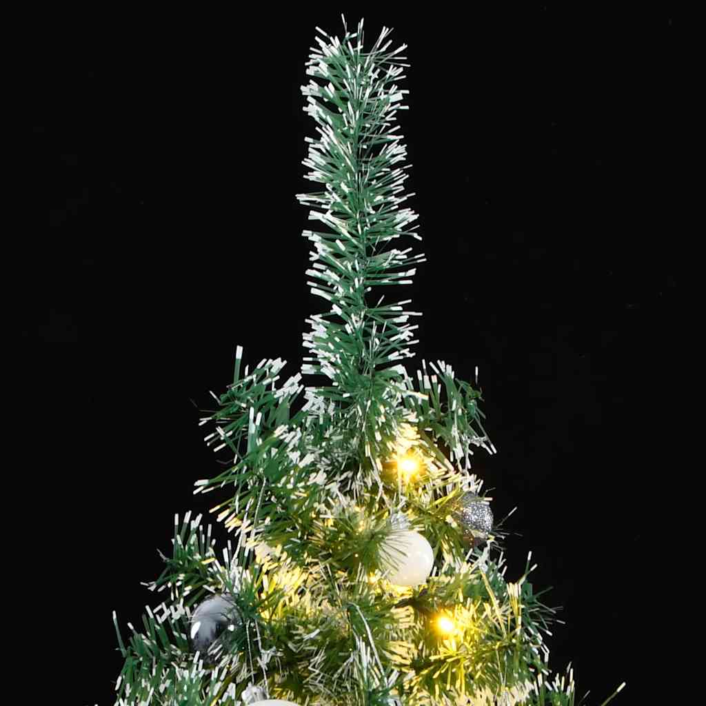 vidaXL Artificial Christmas Tree with 300 LEDs&Ball Set&Flocked Snow 180 cm