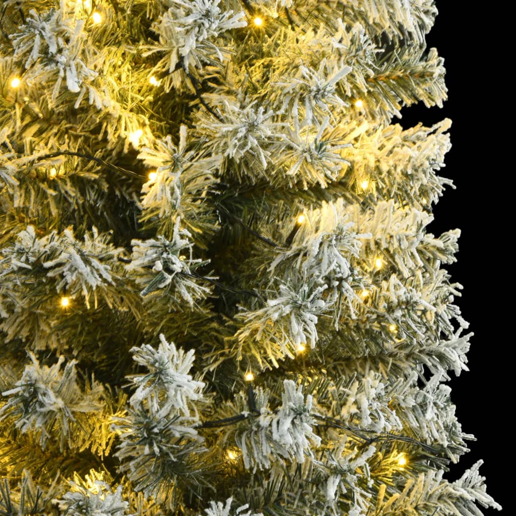 vidaXL Slim Christmas Tree 300 LEDs & Flocked Snow 300 cm