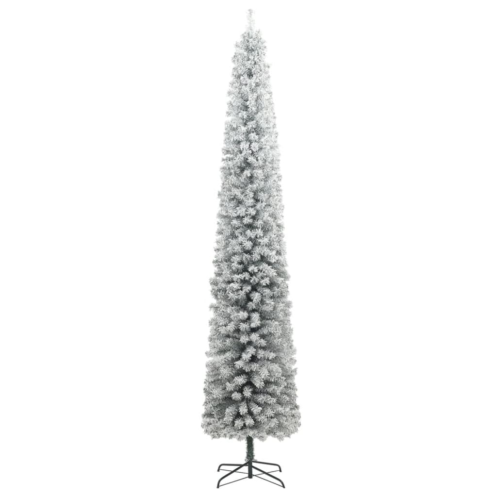 vidaXL Slim Christmas Tree 300 LEDs & Flocked Snow 300 cm