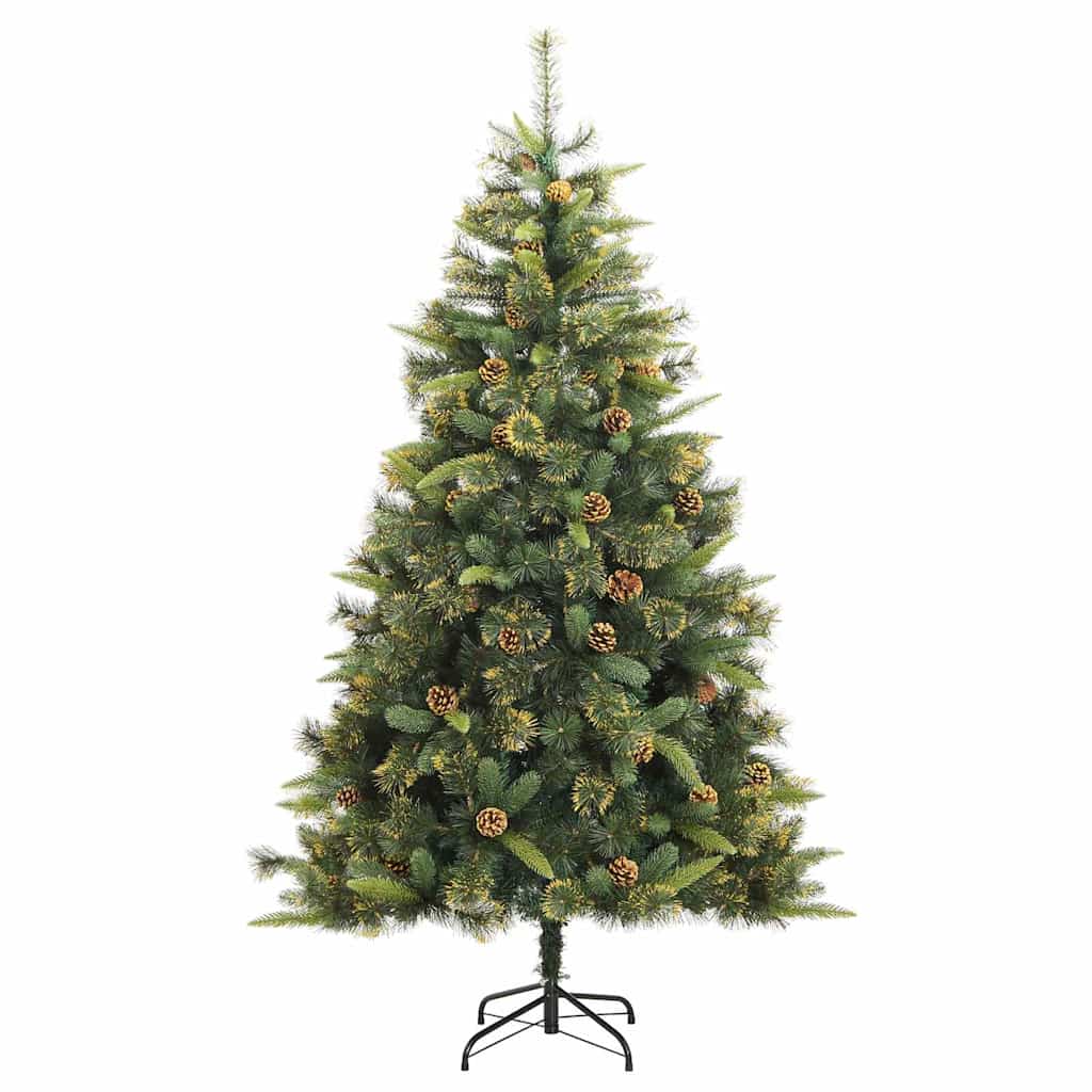 vidaXL Artificial Hinged Christmas Tree with 300 LEDs & Ball Set 180 cm