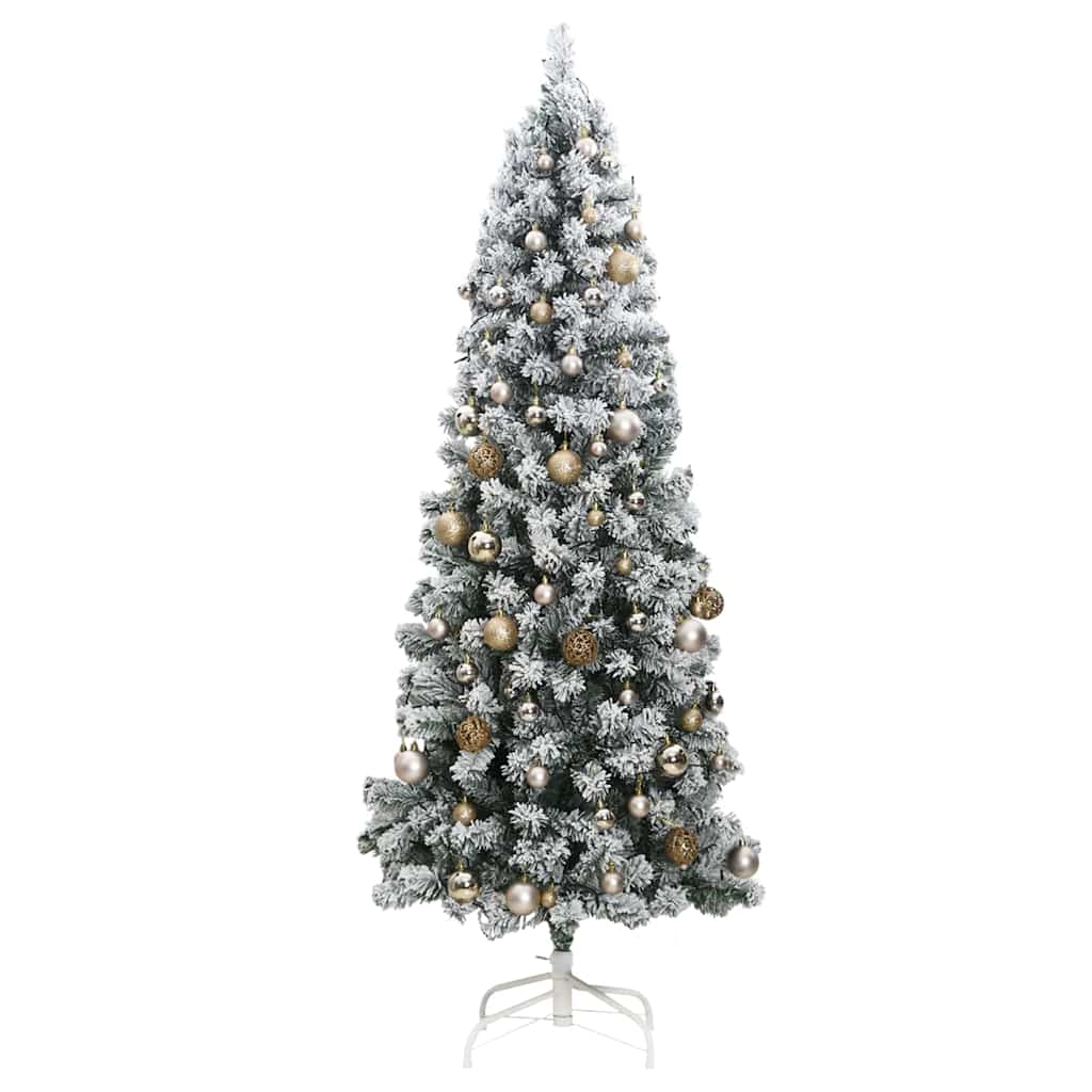 vidaXL Artificial Hinged Christmas Tree with 300 LEDs & Ball Set 210 cm