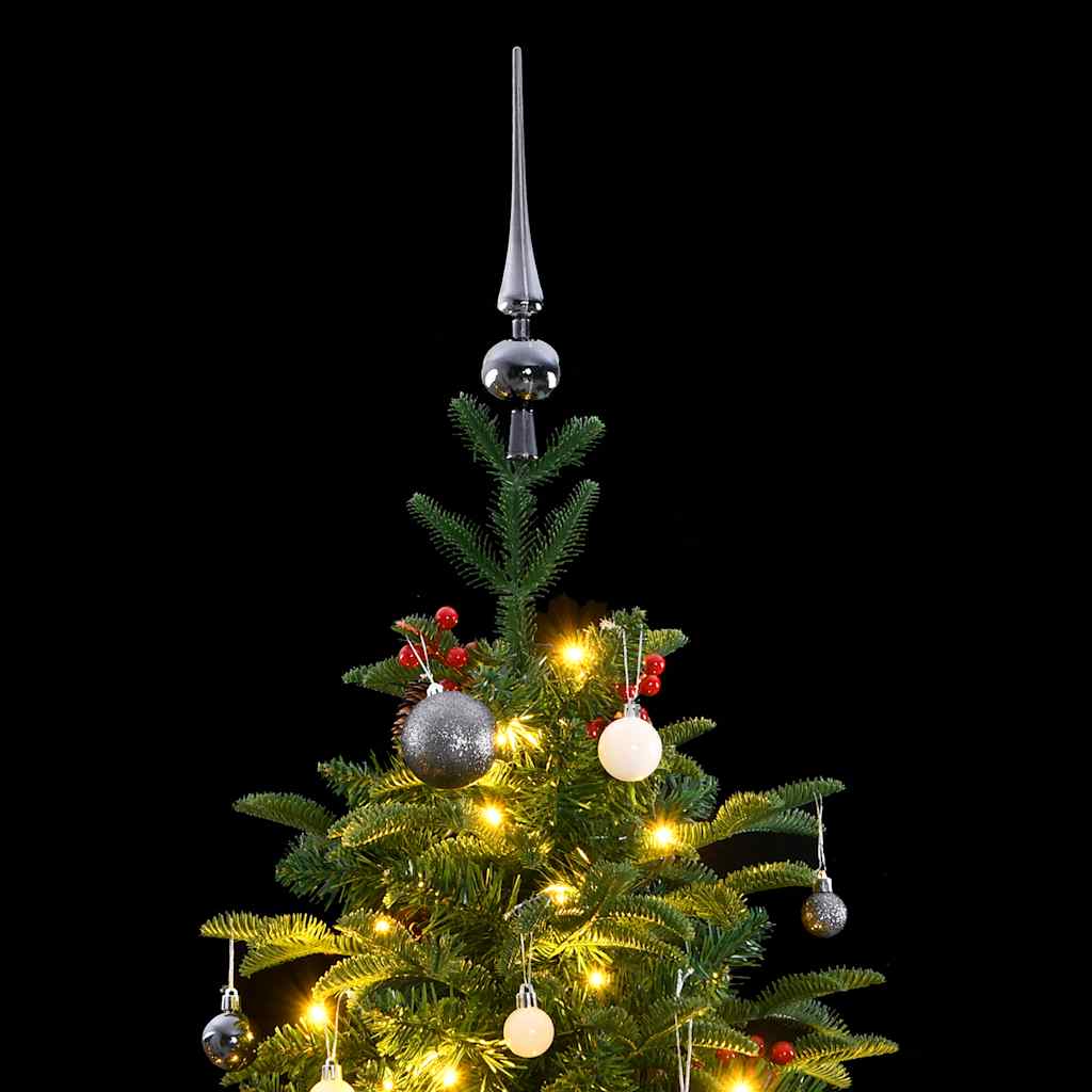 vidaXL Artificial Hinged Christmas Tree with 300 LEDs & Ball Set 180 cm
