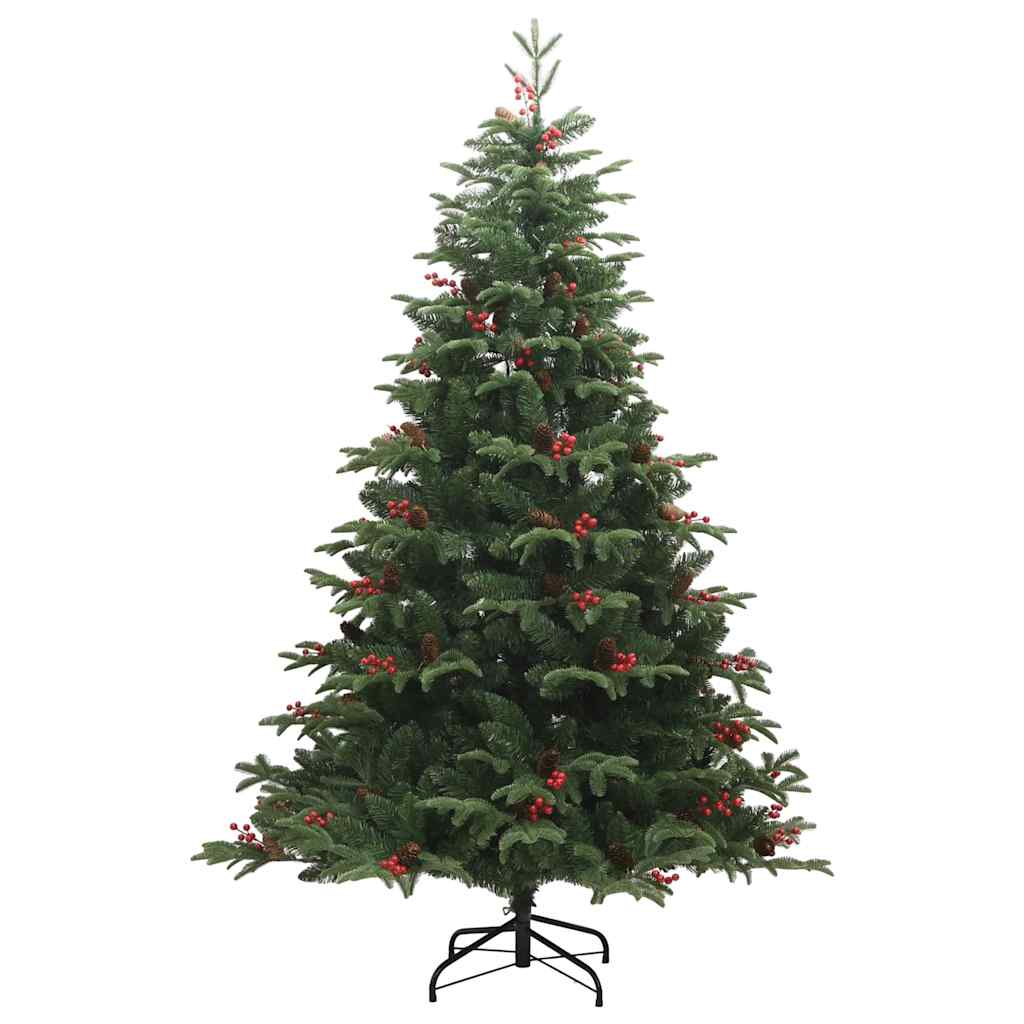 vidaXL Artificial Hinged Christmas Tree with 300 LEDs & Ball Set 180 cm