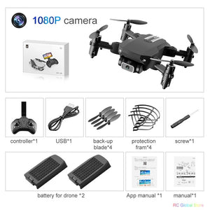 Mini RC Drone with 4K HD Camera WiFi FPV UAV Aerial Photography Helicopter Foldable LED Light Quadrocopter Quality Toy AOSST