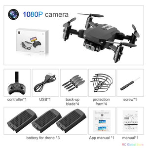 Mini RC Drone with 4K HD Camera WiFi FPV UAV Aerial Photography Helicopter Foldable LED Light Quadrocopter Quality Toy AOSST